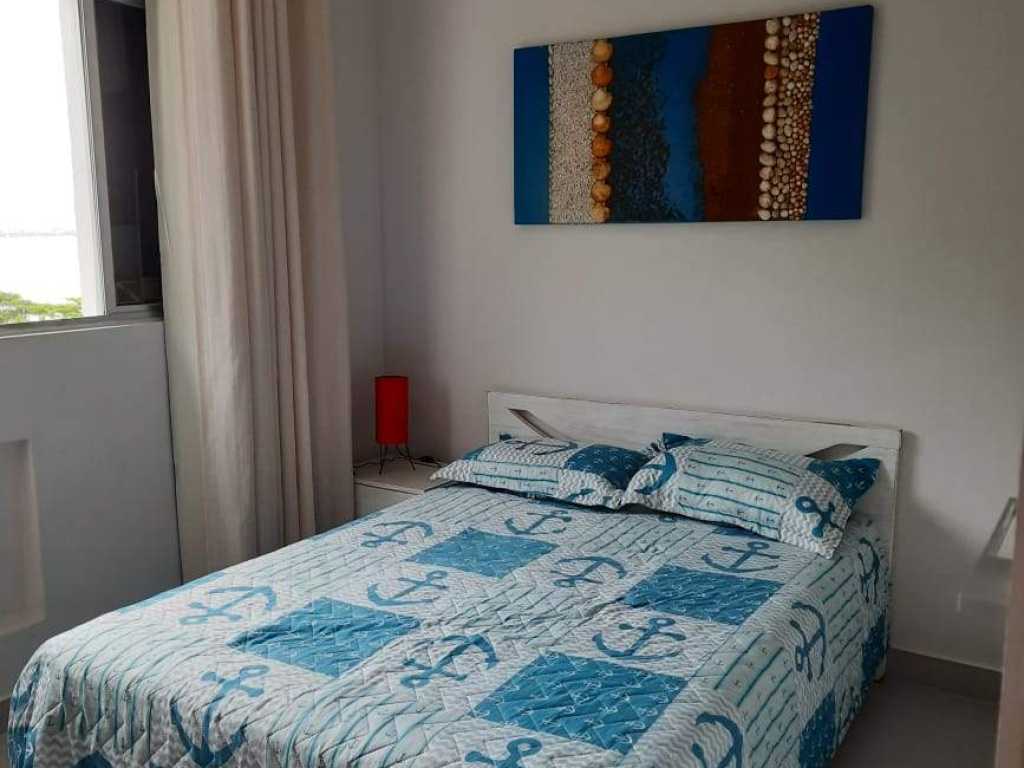 Lindo apartamento quarto e sala pé na areia vista para o mar