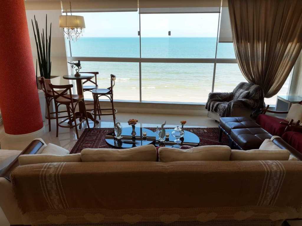 Apartamento frente mar 5 suites com ar -3 vagas garagem - Meia Praia