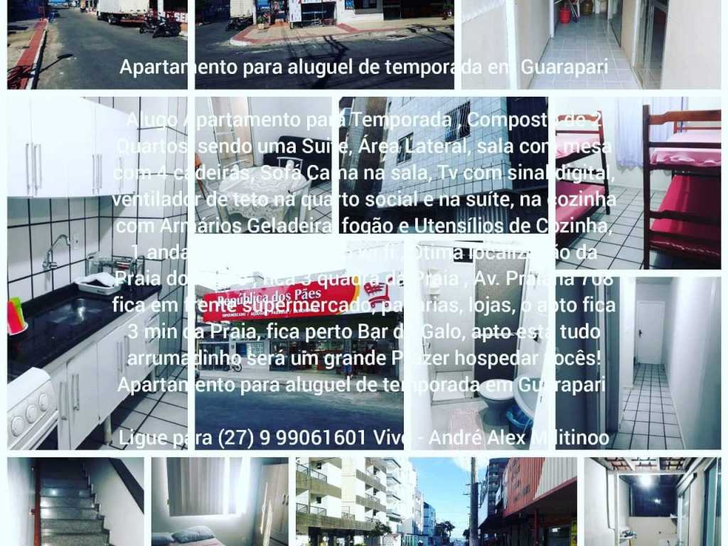 Apartamento para Temporada 120 M da Praia do Morro,  Em Guarapari ES  com Wi fi