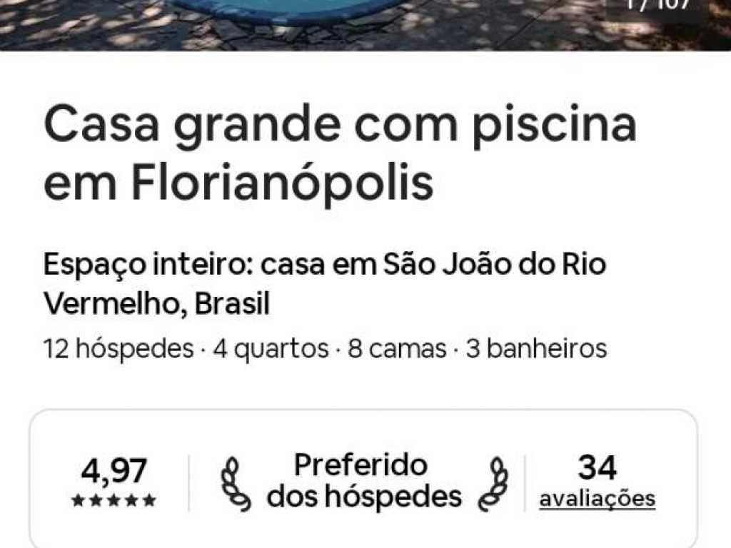 Casa grande com piscina em Florianópolis