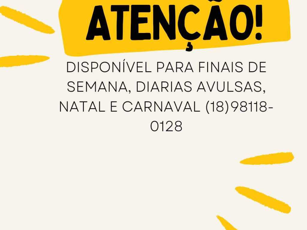 Aluga-se Chácara para Temporada em Turística de Presidente Epitacio-SP