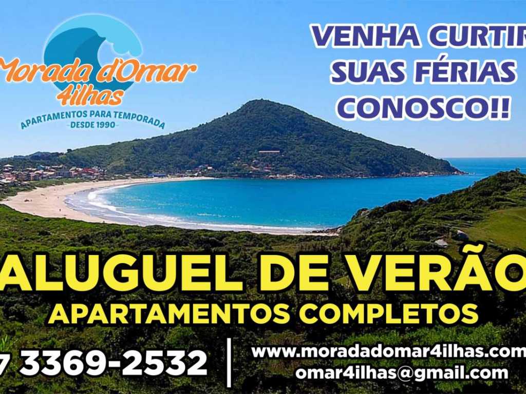 Apartamentos para 2 até 4 pessoas a 30 mts da Praia de Quatro Ilhas