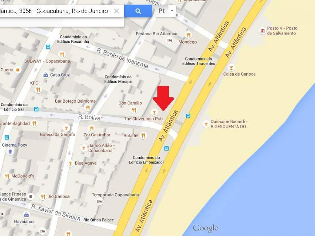 Apartamento na praia de Copacabana - Avenida Atlantica